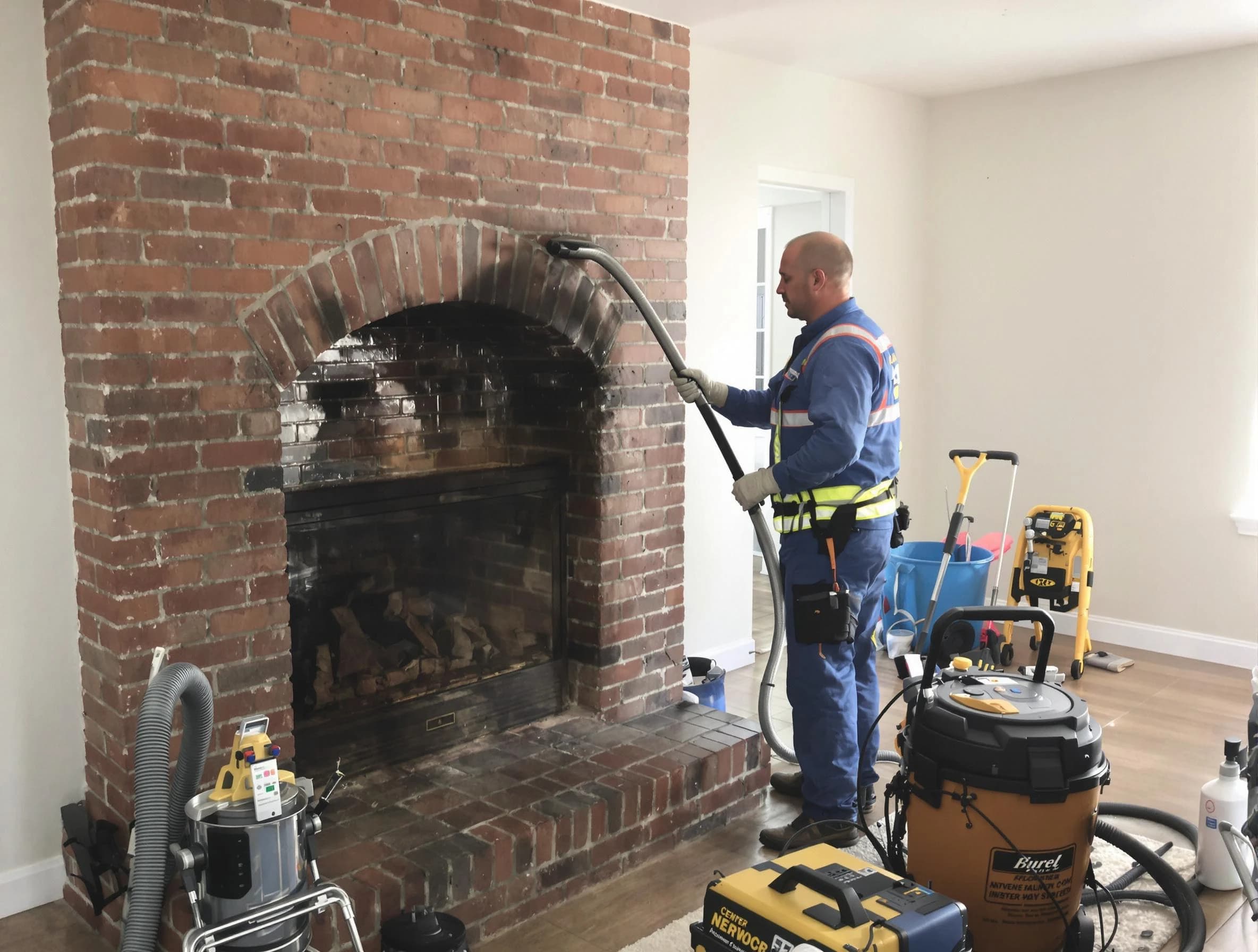 Pelham Chimney Sweep expert performing detailed chimney sweep in Pelham, AL