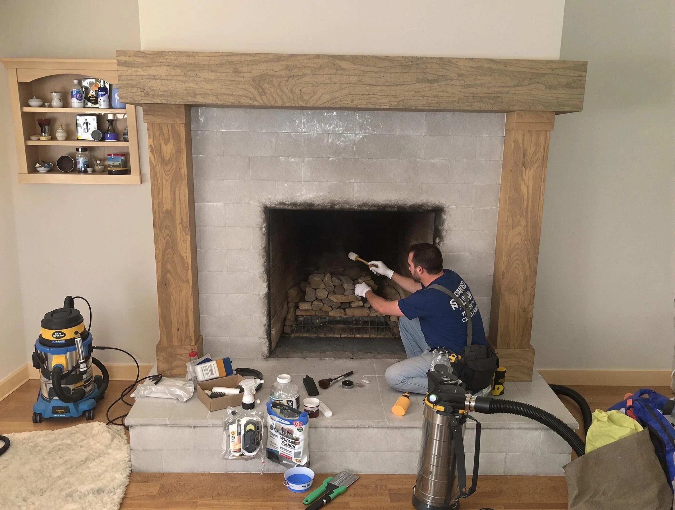 Detailed creosote removal process by Pelham Chimney Sweep in Pelham, AL