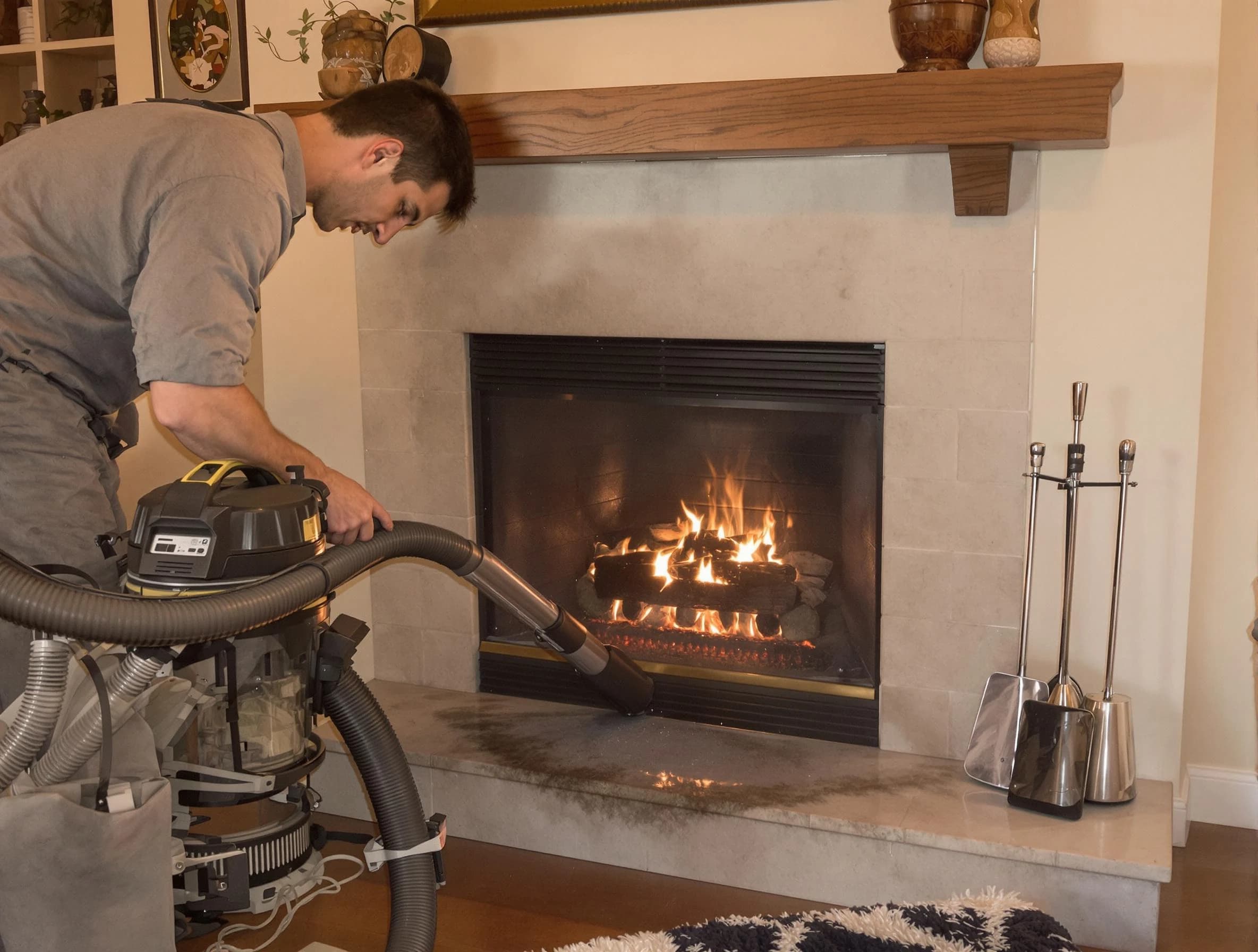 Routine fireplace upkeep by Pelham Chimney Sweep in Pelham, AL