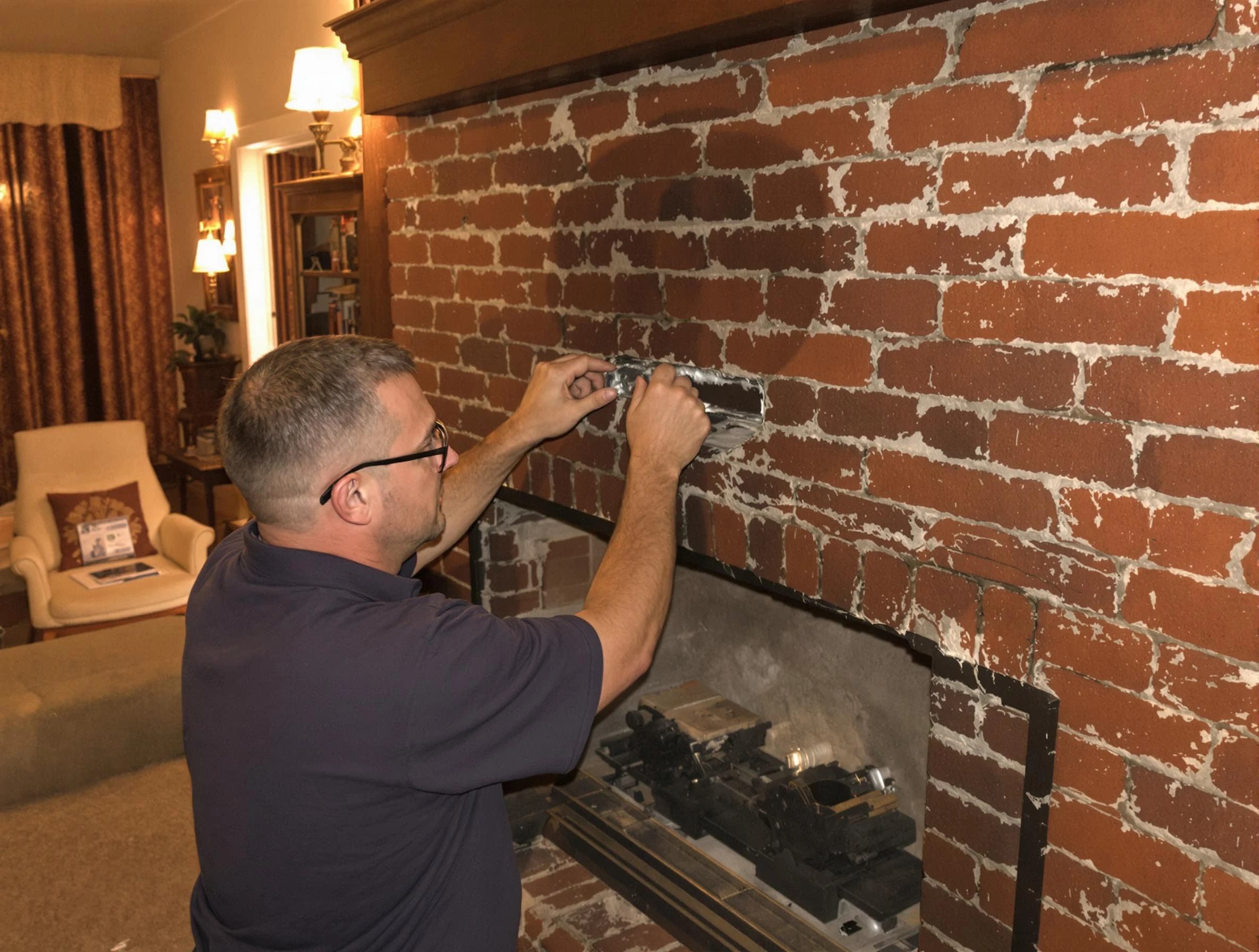 Pelham Chimney Sweep expert fixing a fireplace in Pelham, AL