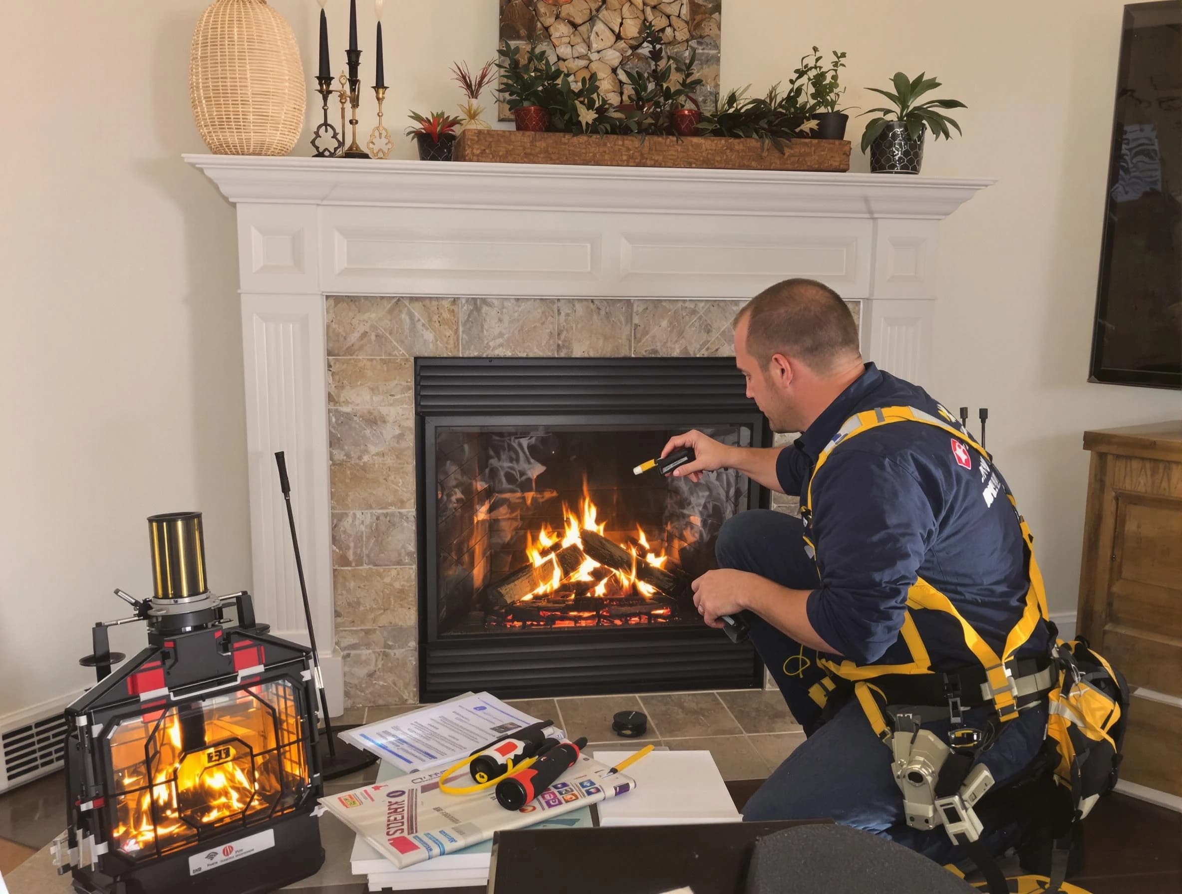 Safety-focused fireplace inspection by Pelham Chimney Sweep in Pelham, AL