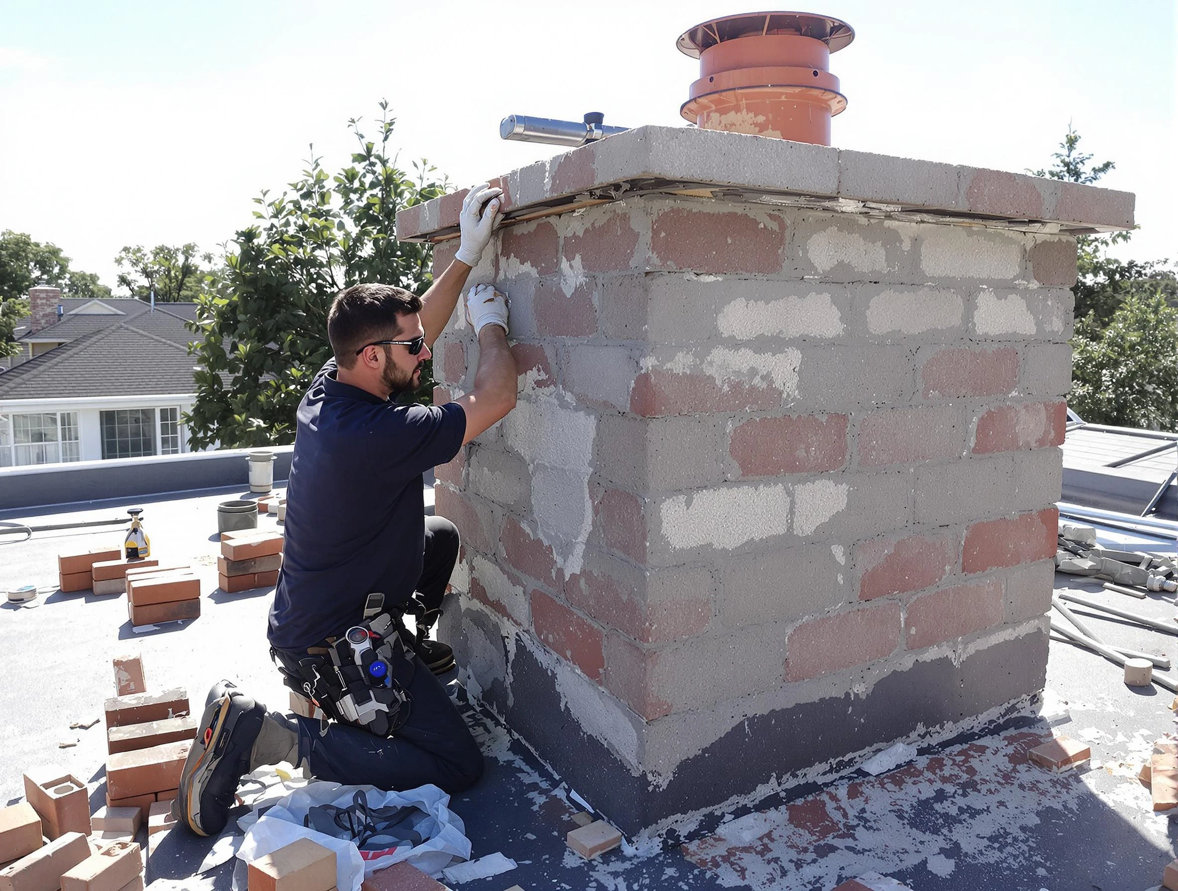 Advanced chimney repair process by Pelham Chimney Sweep in Pelham, AL