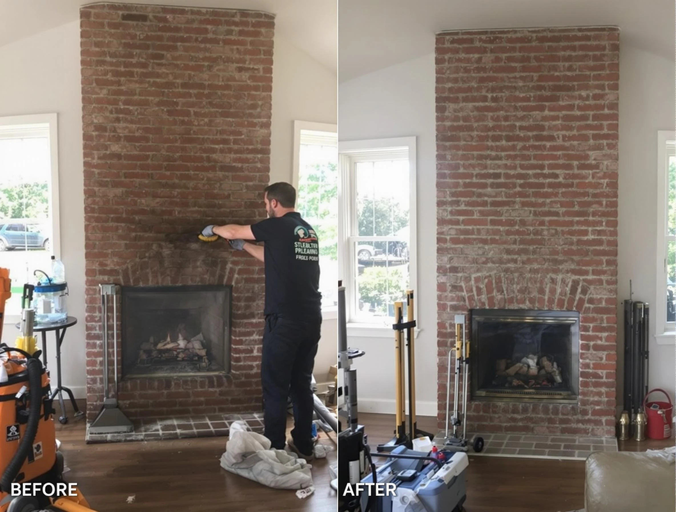 Finished chimney sweeping service by Pelham Chimney Sweep in Pelham, AL