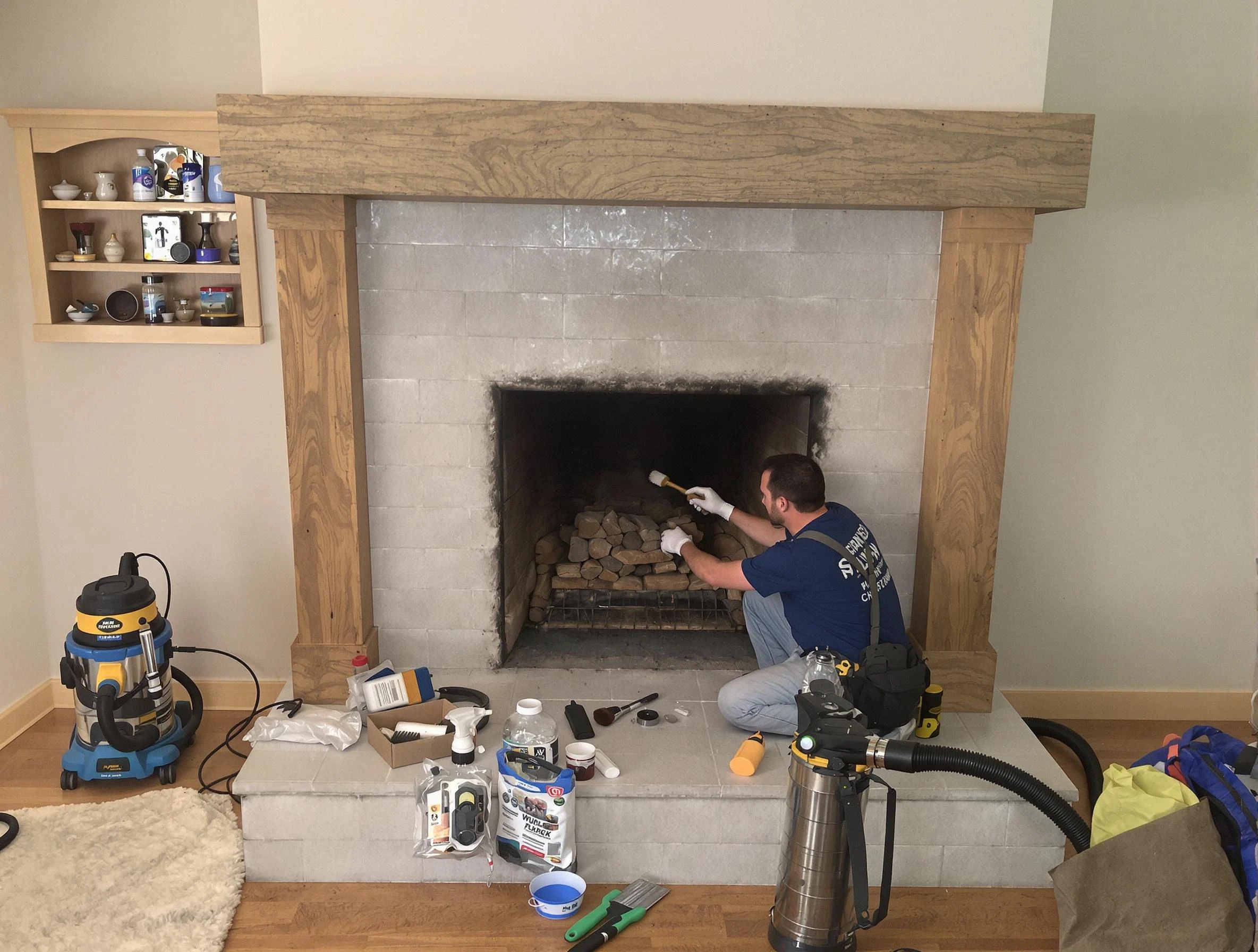Detailed creosote removal process by Pelham Chimney Sweep in Pelham, AL